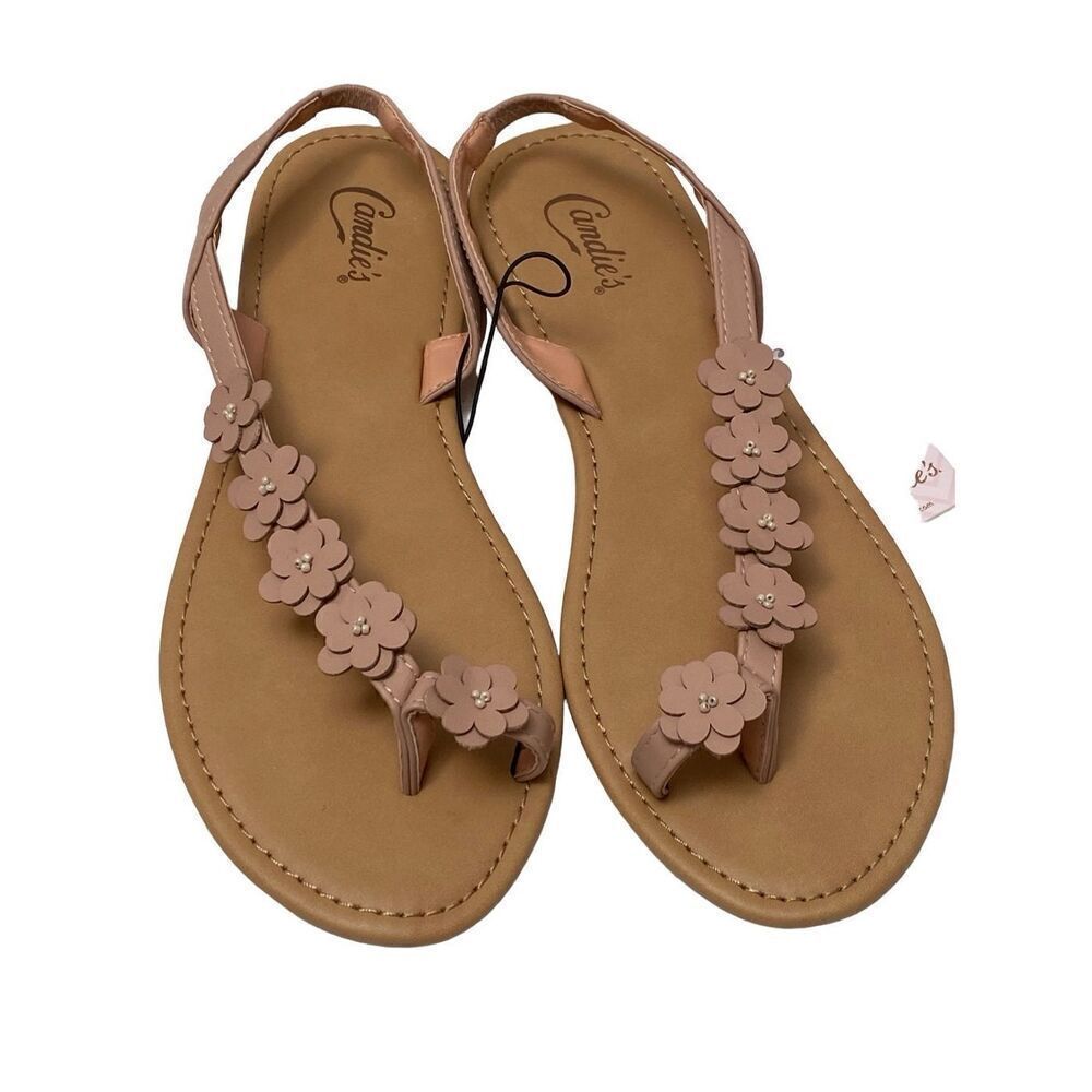 Candie's Blush Floral T-Strap Sandals